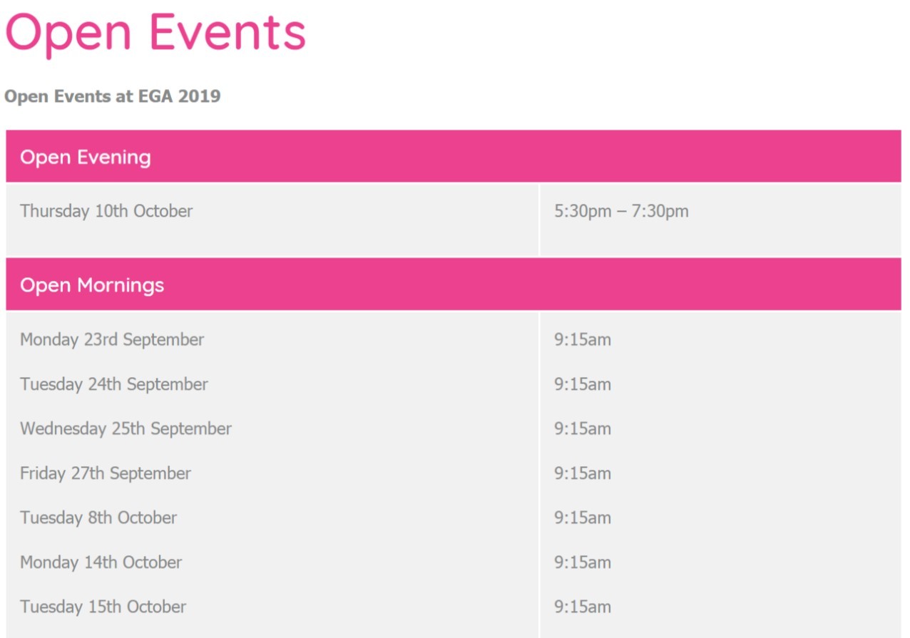 Open Events