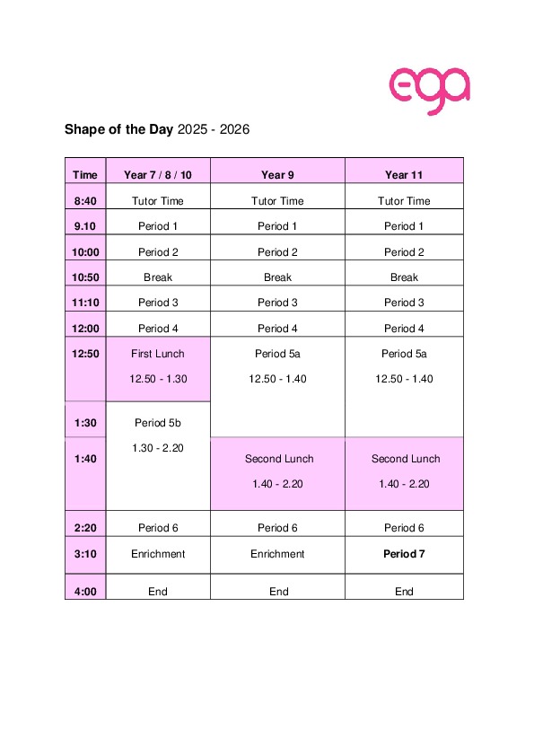 Shape of the Day  Staff Handbook 2025 26